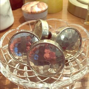 NWOT silver hammered drawer knobs x4